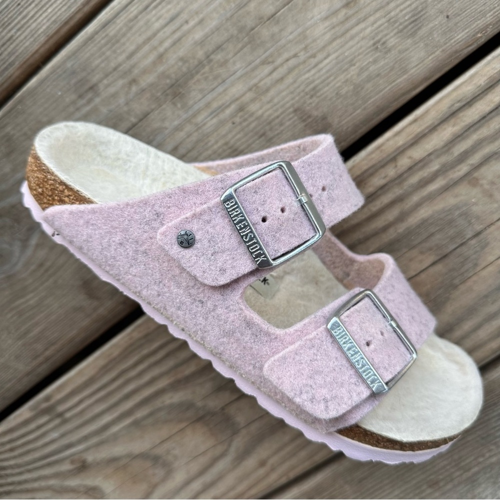 Birkenstock Arizona Happy Lamb Wool Felt Sandals 6 37 - Picture 11 of 12